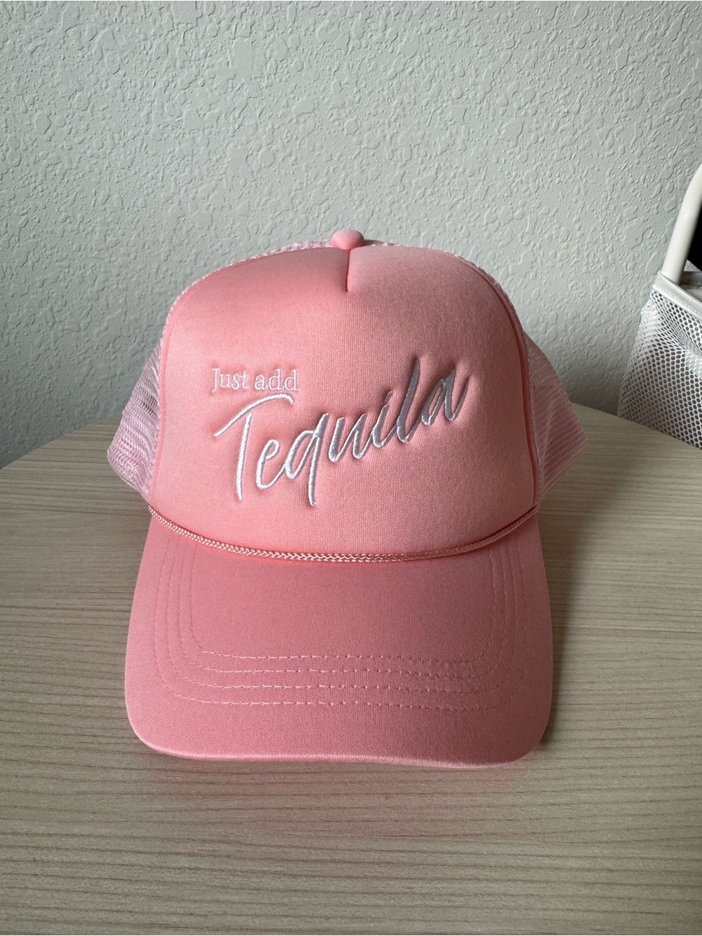 Just Add Tequila Pink Womens Trucker Hat
